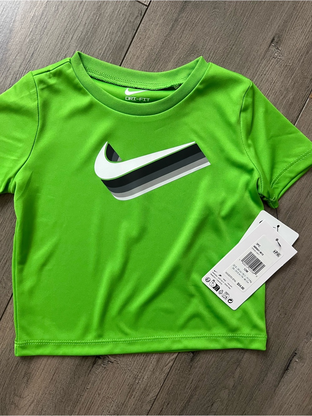 Nike Girls 3-Piece Active Set - Neon Yellow, Bright Green & Charcoal - Picture 2 of 3